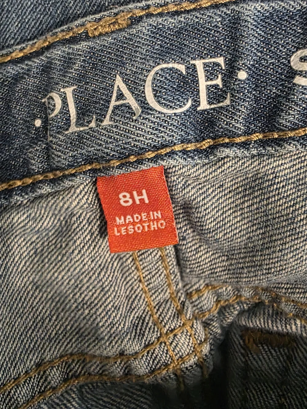 The Children's Place Boys Straight Denim Jeans Blue 8 Husky Button Adjustable